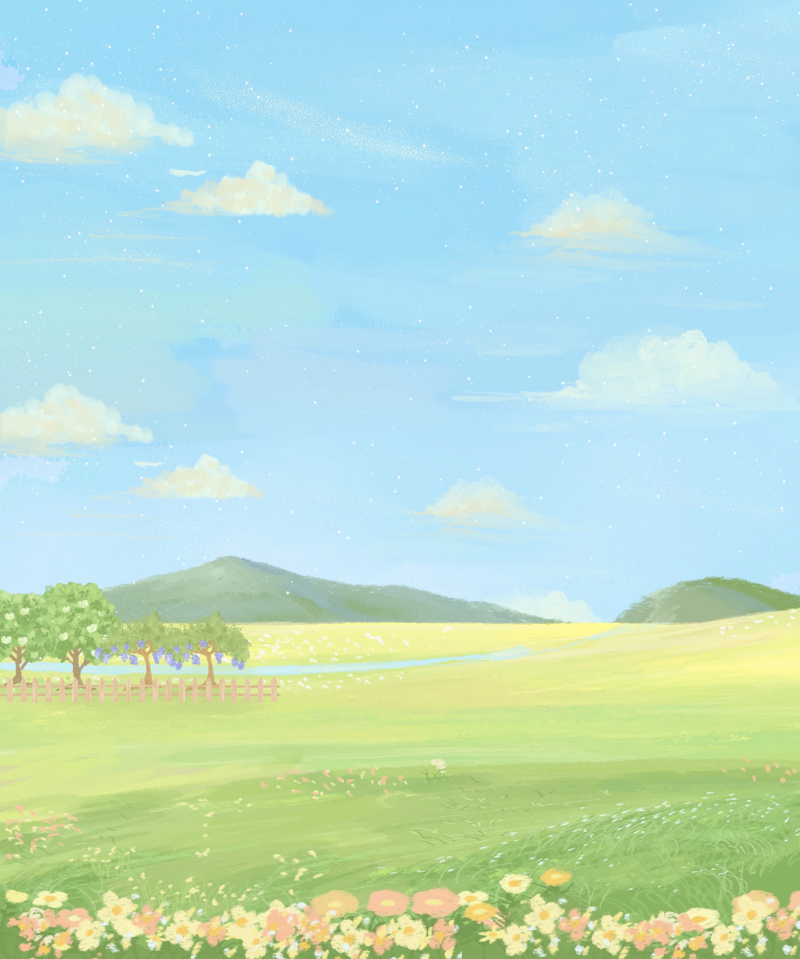 Hill Pastel Purple Background