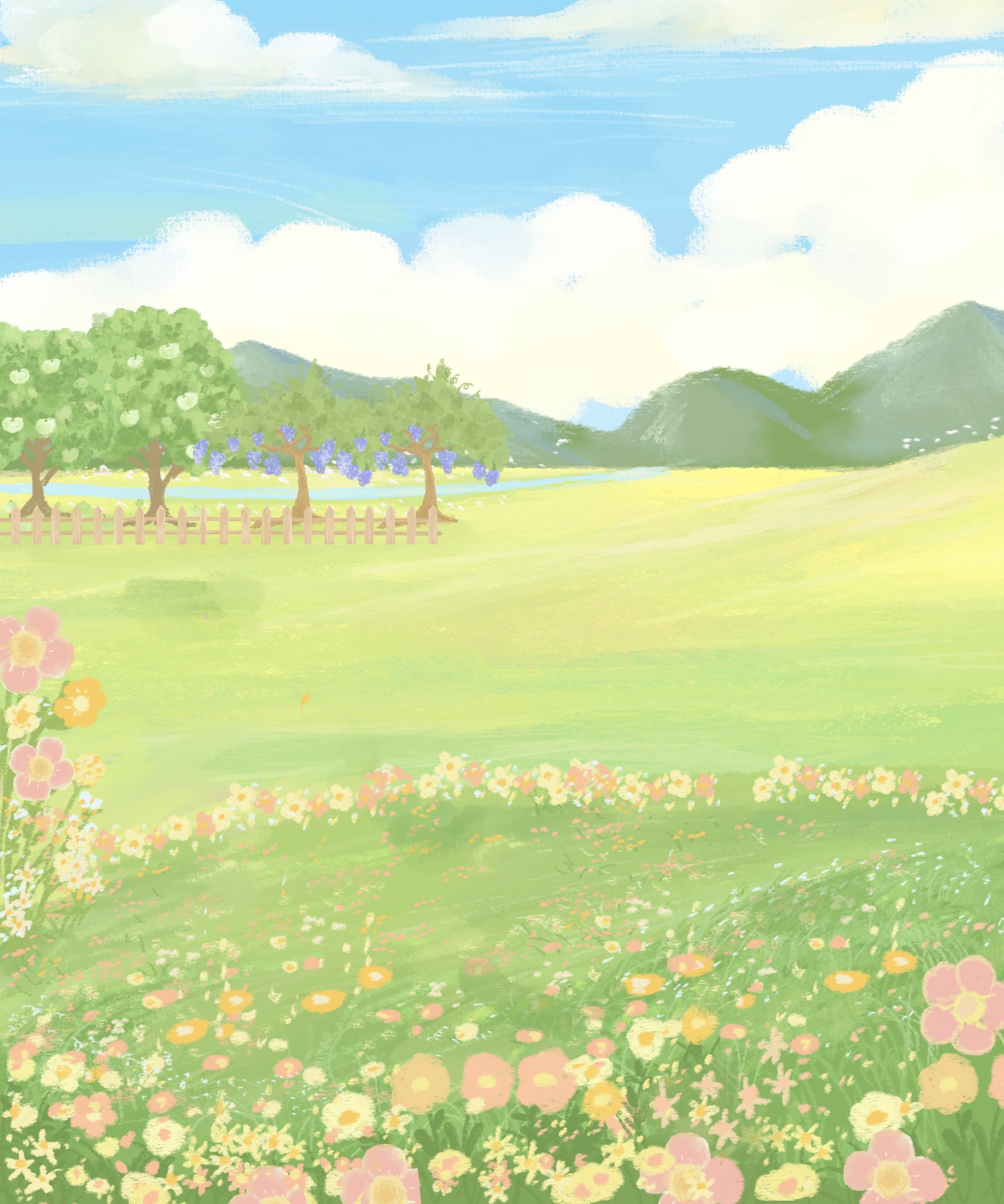 Blue Sky Trees Background